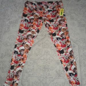 NWT CHRISTMAS CAT LEGGINGS